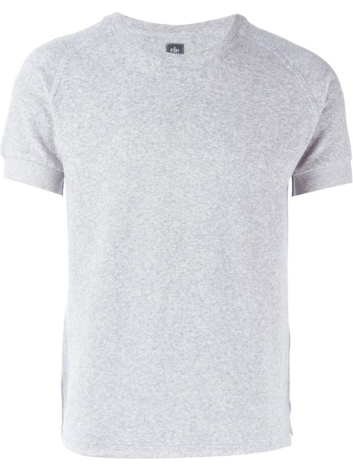 Eleventy Raglan Sleeve T-shirt, Men's, Size: Xxl, Grey, Cotton/polyamide