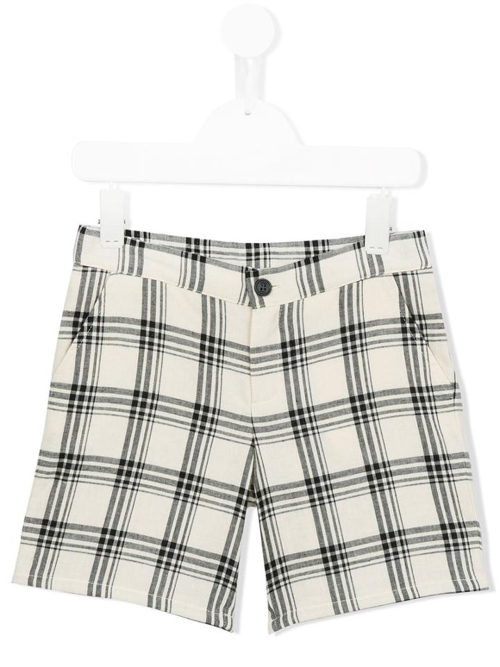 Douuod Kids - Checked Shorts - Kids - Cotton - 2 Yrs, Nude/neutrals