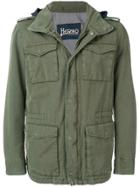 Herno Hooded Military Jacket - Green