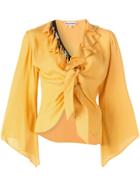 Giacobino Ruffled Tie Knot Blouse - Yellow