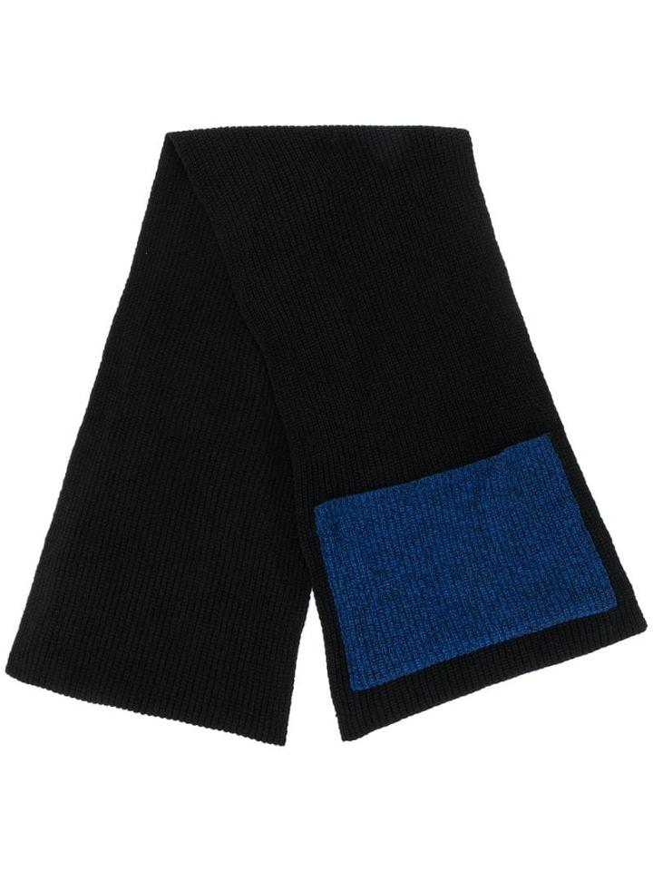 Ssheena Ribbed Panel Scarf - Black