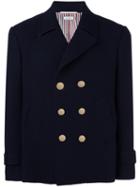 Thom Browne Classic Peacoat Blazer, Men's, Size: 1, Blue, Wool/silk/cupro