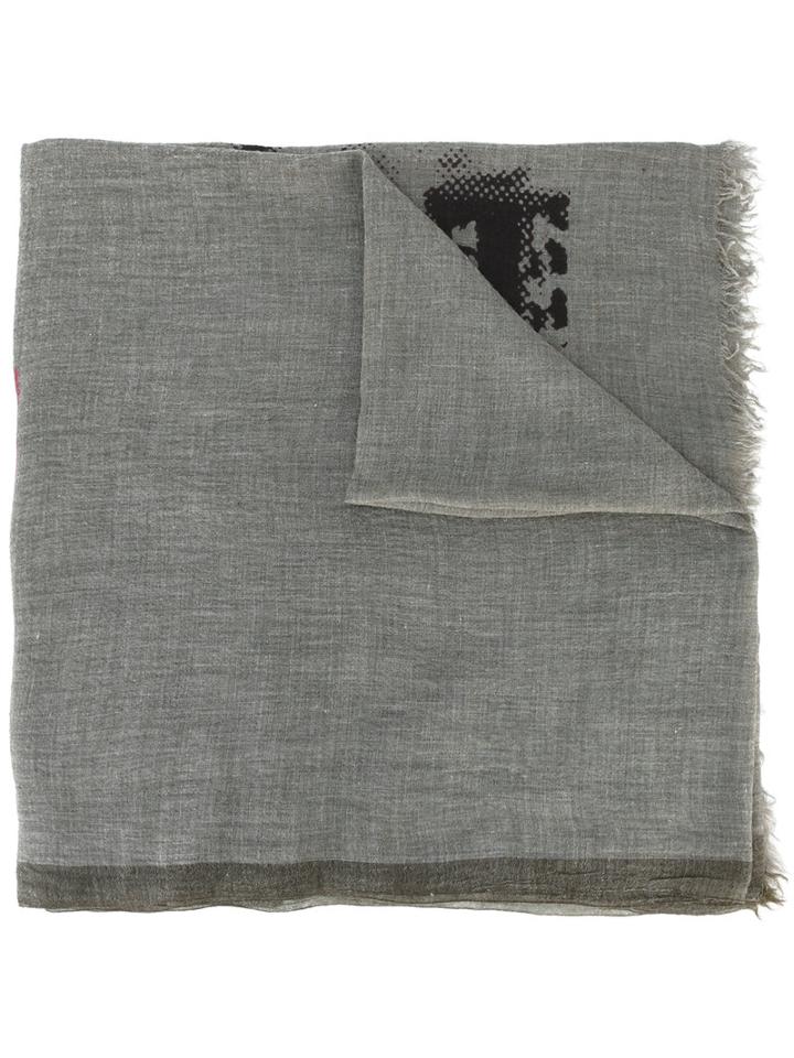 Junya Watanabe Comme Des Garçons Man Printed Scarf, Men's, Grey, Cotton/cashmere