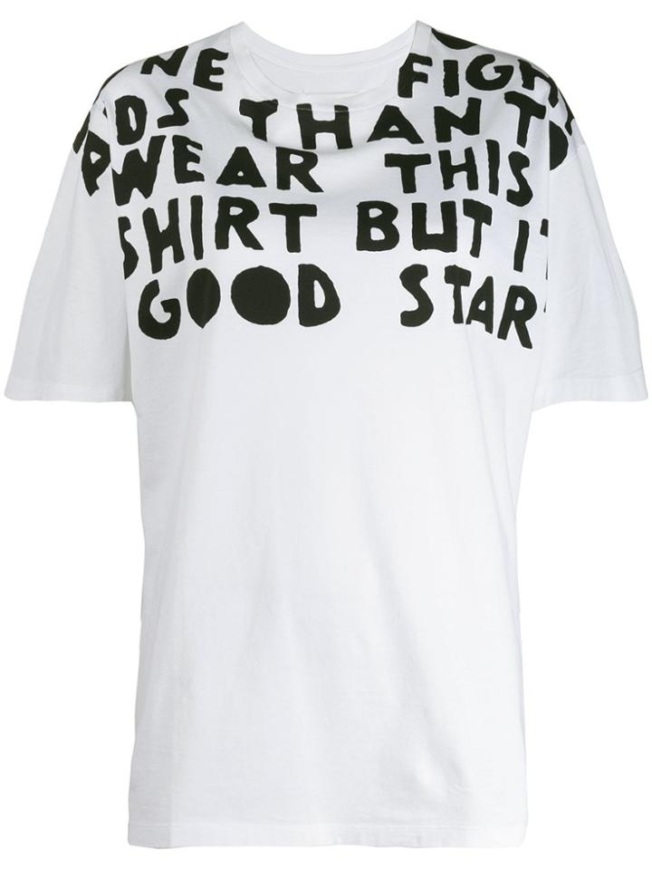 Maison Margiela Oversized Slogan Print T-shirt - White