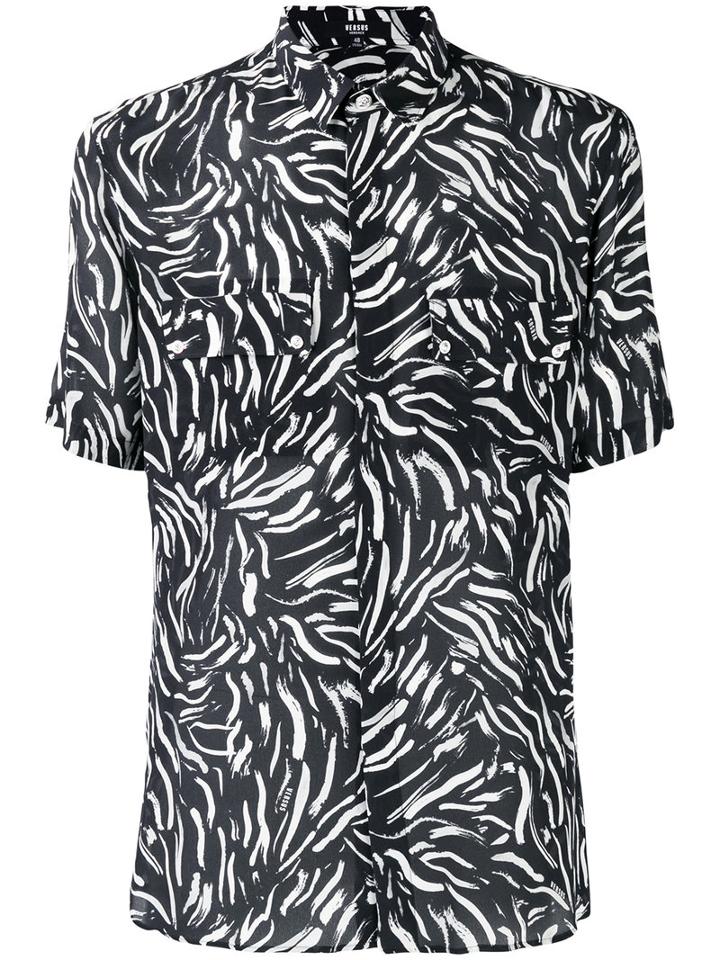 Versus Printed Shortsleeved Shirt, Men's, Size: 50, Black, Silk