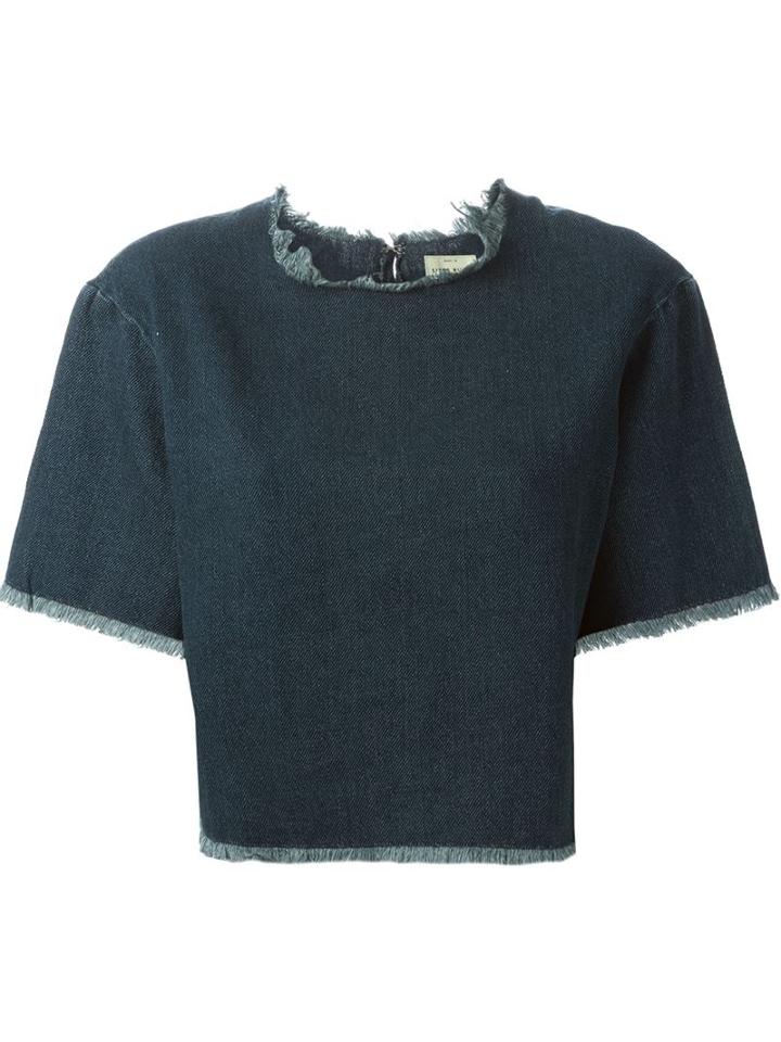 Simon Miller Frayed Denim Top