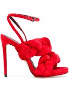 Marco De Vincenzo Plaited Stiletto Sandals - Red
