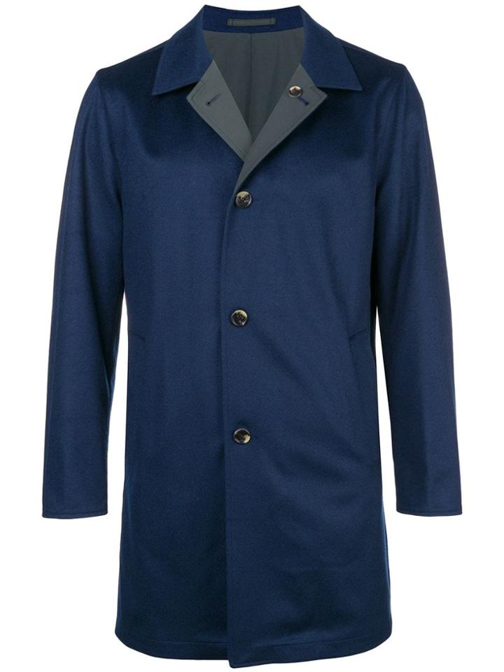 Kired Single-breasted Coat - Blue