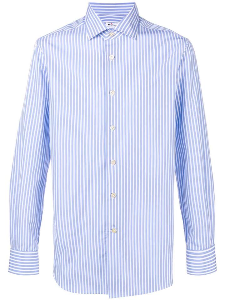 Kiton Striped Slim Fit Shirt - Blue