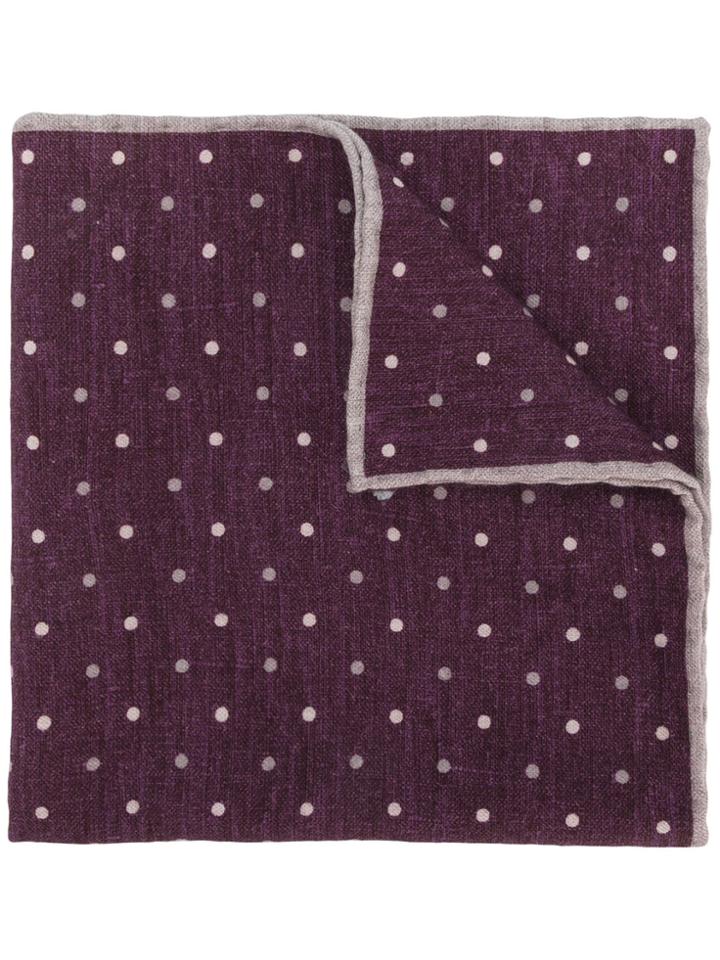 Eleventy Polka Dot Patterned Handkerchief - Pink & Purple