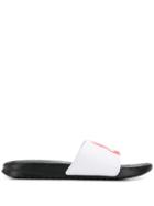 Nike Logo Print Slide Sandals - White