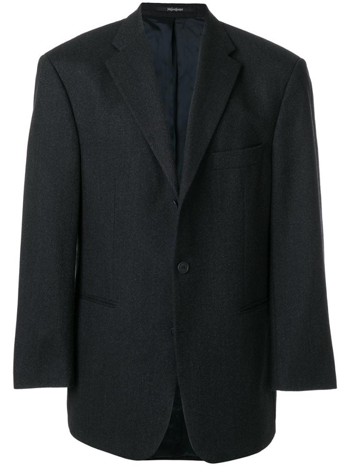 Yves Saint Laurent Vintage Notched Lapel Blazer - Grey