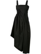 Isabel Benenato Asymmetric Midi Dress - Black