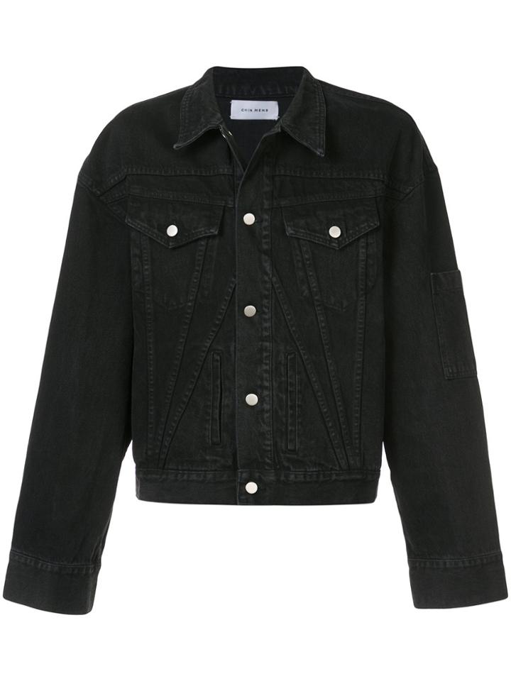 Chin Mens Denim Jacket - Black