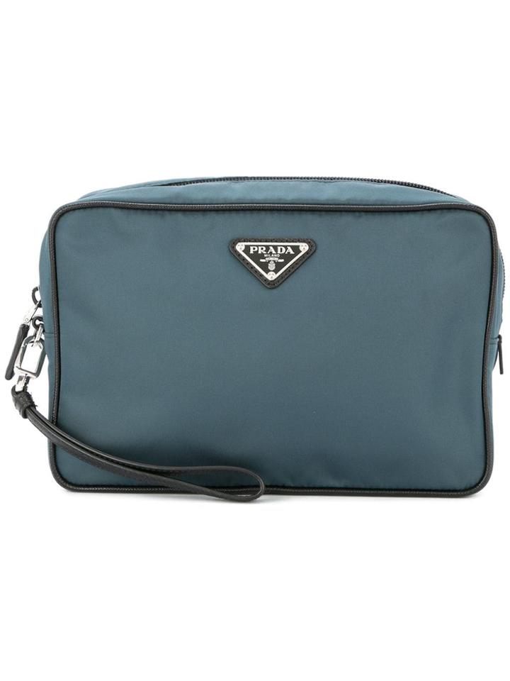 Prada Vintage Prada Clutch Hand Bag - Blue