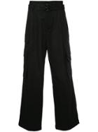 Juun.j Wide Leg Belted Trousers - Black