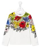 Moschino Kids Floral Print T-shirt, Girl's, Size: 12 Yrs, White