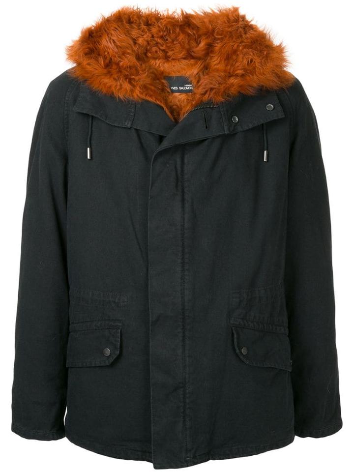 Yves Salomon Fur Lined Zip-up Parka - Blue