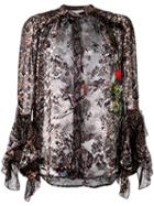 Preen By Thornton Bregazzi Floral And Snakeskin Print Blouse - Pink