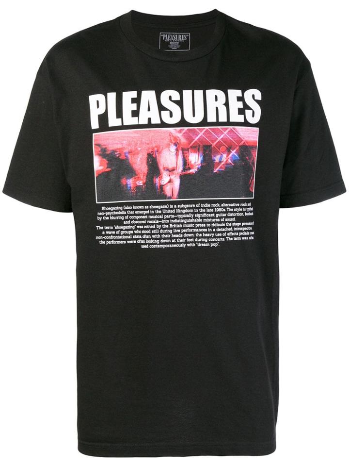 Pleasures Logo Print T-shirt - Black