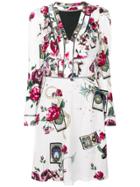 Roberto Cavalli Rose Print Dress - Multicolour