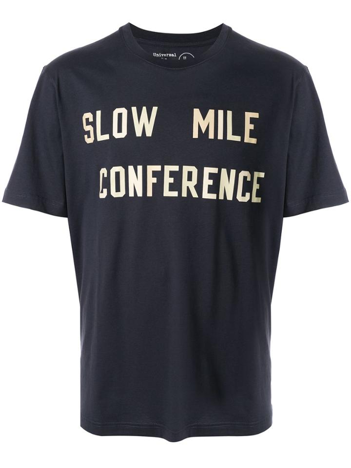 Universal Works Slow Mile Print T-shirt - Blue