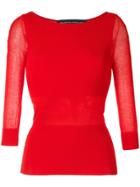 Gloria Coelho Ribbed Knit Blouse - Red