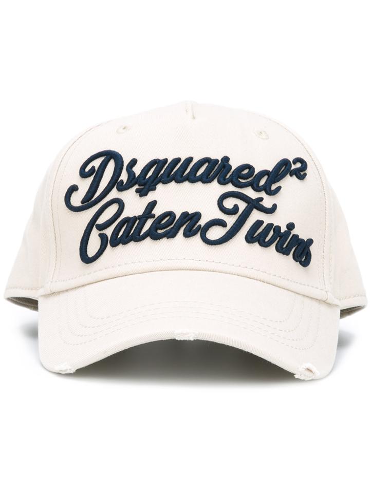 Dsquared2 Caten Twins Cursive Baseball Cap - Nude & Neutrals