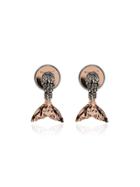 Bibi Van Der Velden Fish Tail Pearl Lobe Earrings - Metallic