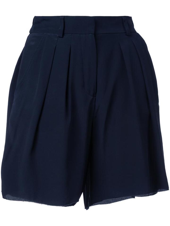 Scanlan Theodore 'cdc' Pleated Front Shorts, Women's, Size: 6, Blue, Silk