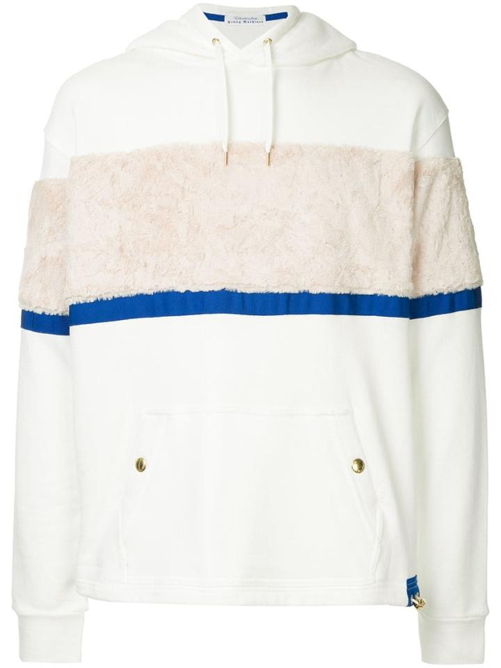 Education From Youngmachines Stripe Block Hoodie - White