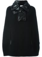 Moncler - Padded Collar Knitted Cape - Women - Feather Down/polyamide/cashmere/wool - M, Black, Feather Down/polyamide/cashmere/wool