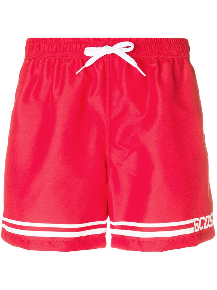 Gcds Drawstring Swim Shorts - Red