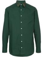 Kolor Stud-collar Fitted Shirt - Green