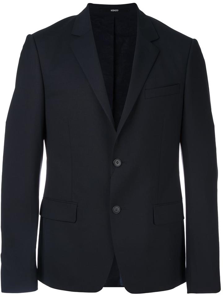 Kenzo Two Button Blazer, Men's, Size: 52, Blue, Cotton/spandex/elastane/acetate/wool