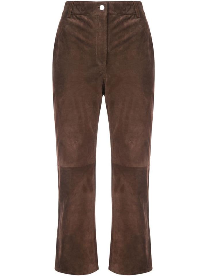 Altuzarra High Rise Cropped Trousers - Brown
