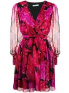 Blumarine Rose Print Wrap Dress - Pink