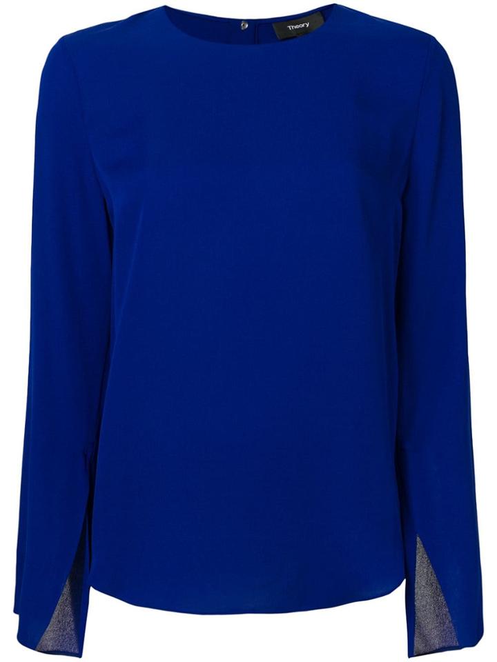 Theory Split Sleeve Blouse - Blue