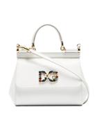 Dolce & Gabbana White Sicily Small Leather Shoulder Bag