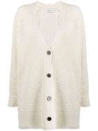 Calvin Klein Chunky Knit V-neck Cardigan - White