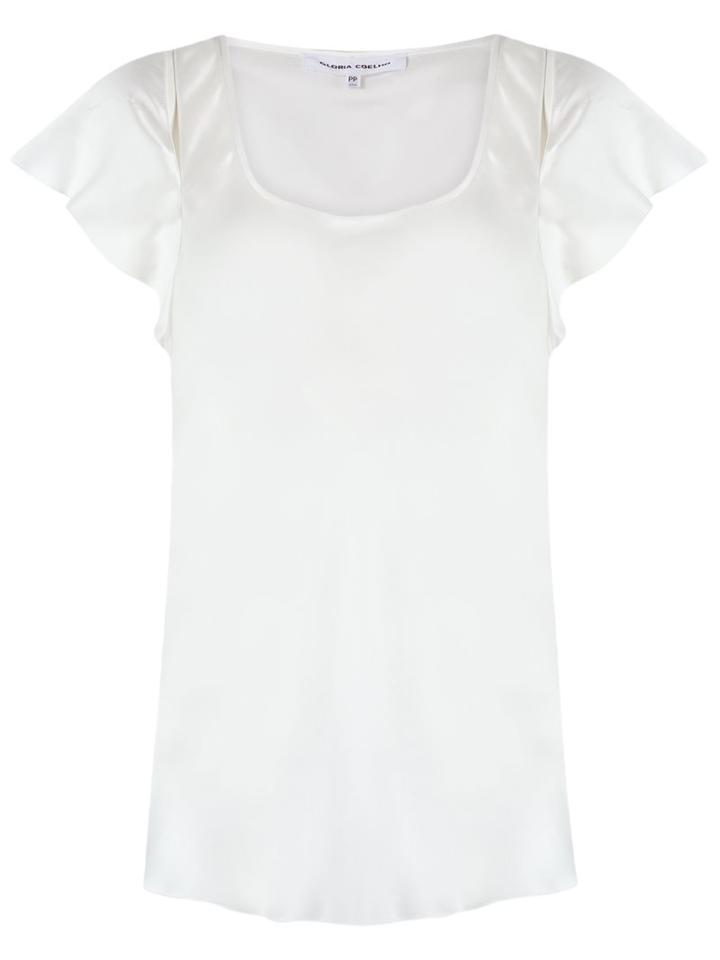 Gloria Coelho Panelled Blouse, Women's, Size: Medium, White, Silk