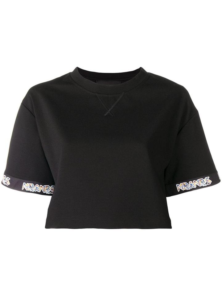 Mr & Mrs Italy Short-sleeve Cropped T-shirt - Black