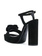 Lanvin Flower Platform Sandals - Black