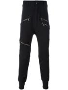 Pierre Balmain Drop-crotch Track Pants, Men's, Size: 48, Black, Cotton/polyester