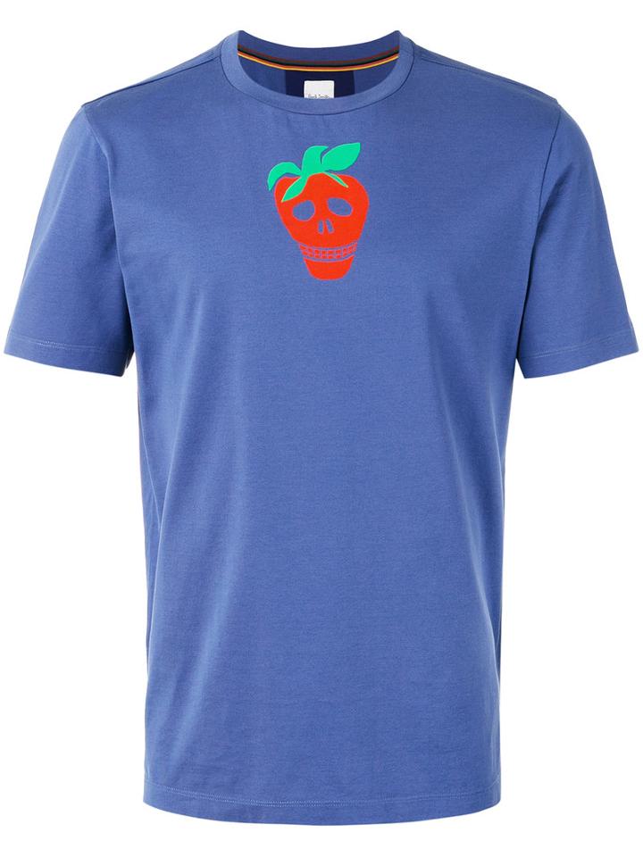 Paul Smith Strawberry Skull Print T-shirt, Men's, Size: Xxl, Blue, Cotton