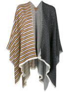 Ermanno Gallamini - Spot Ad Stripe Poncho - Women - Linen/flax - One Size, Women's, Linen/flax