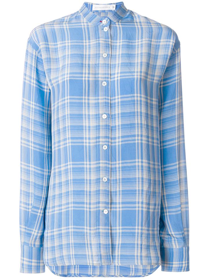 Victoria Beckham Checked Shirt - Blue