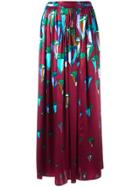 Tsumori Chisato Crystal Diamond Print Pleated Long Skirt - Pink