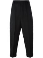 Ami Alexandre Mattiussi Oversized Carrot Fit Trousers, Men's, Size: 44, Black, Wool/polyester