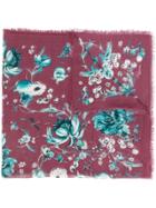 Roberto Cavalli Floral Print Scarf - Pink & Purple